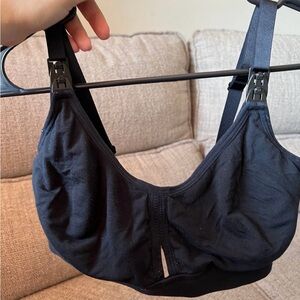 2 Simple Wishes Black Women's Maternity Nursing Pumping Bras Medium